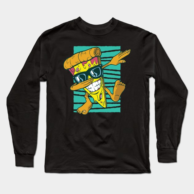 Pizza Dabbing Long Sleeve T-Shirt by Safdesignx